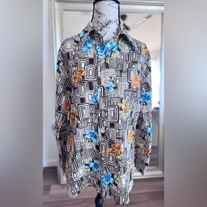Vintage 70s Jubilee New York Weinststock Retro Geometric Button Down Shirt